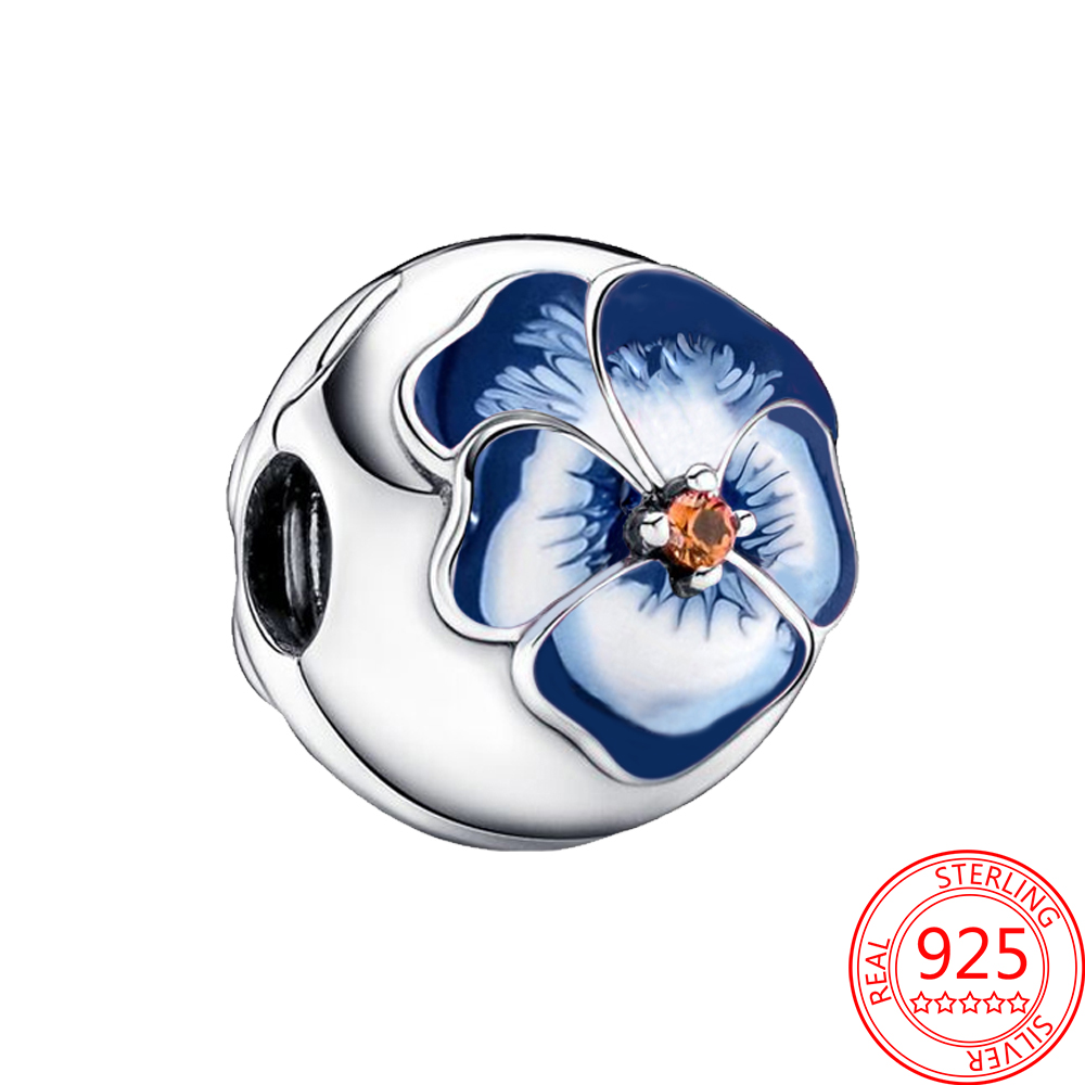 The New Popular 925 Sterling Silver Charm Blue Butterfly Pearl Bracelet Womens Jewelry Fashion Accessories Birthday Gift