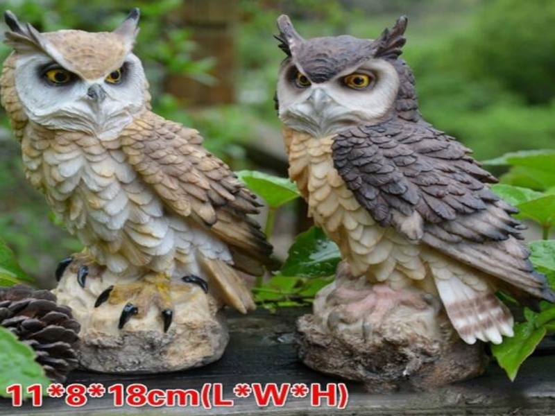 Home Art Craft Cute Decoration Owl Shape Resin Desktop Lifelike Indoor Garden Figurine Ornament Outdoor Anti-bird Collection Gift