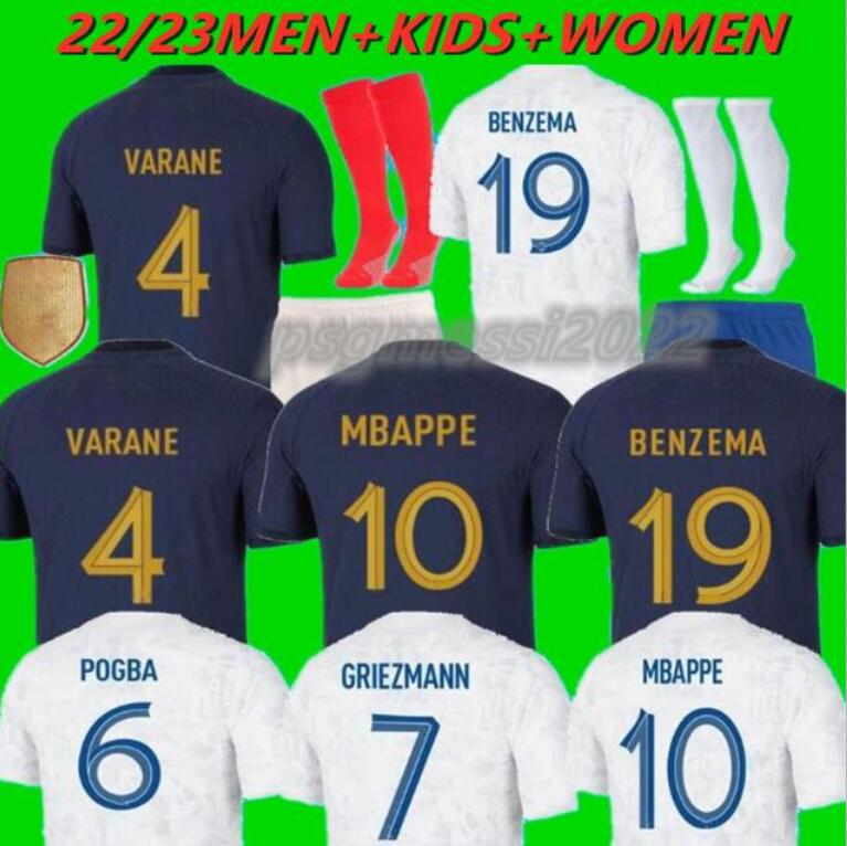 2022 French BENZEMA MBAPPE Soccer Jersey 22/23 GRIEZMANN POGBA KANTE maillot foot kit top shirt DEMBELE KIMPEMBE VARANE SALIBA DIGNE GIROUD Football MEN kids set 666
2022 French BENZEMA MBAPPE Soccer Jersey 22/23 GRIEZMANN POGBA KANTE maillot foot kit top shirt DEMBELE KIMPEMBE VARANE SALIBA DIGNE GIROUD Football MEN kids set 666