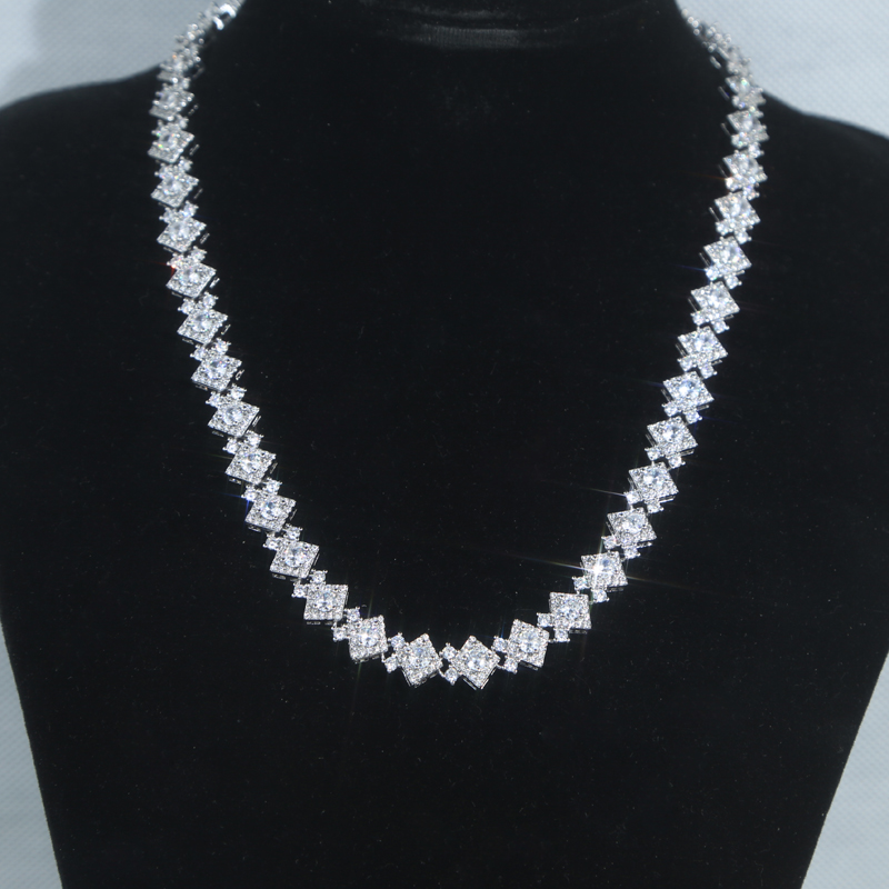 iced out hip hop necklace paved 5A cz stone plated silver cloister link chain for men boy punk styles hiphop punk jewelry drop ship