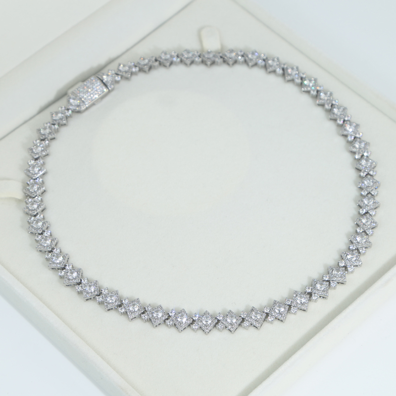 iced out hip hop necklace paved 5A cz stone plated silver cloister link chain for men boy punk styles hiphop punk jewelry drop ship