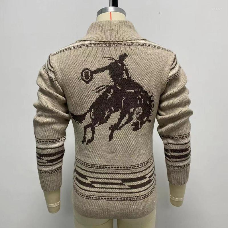 Men's Sweaters Knitted Coats Jacket Long-Sleeved Lapel Cardigan Sweater For Men Single-breasted Outwear