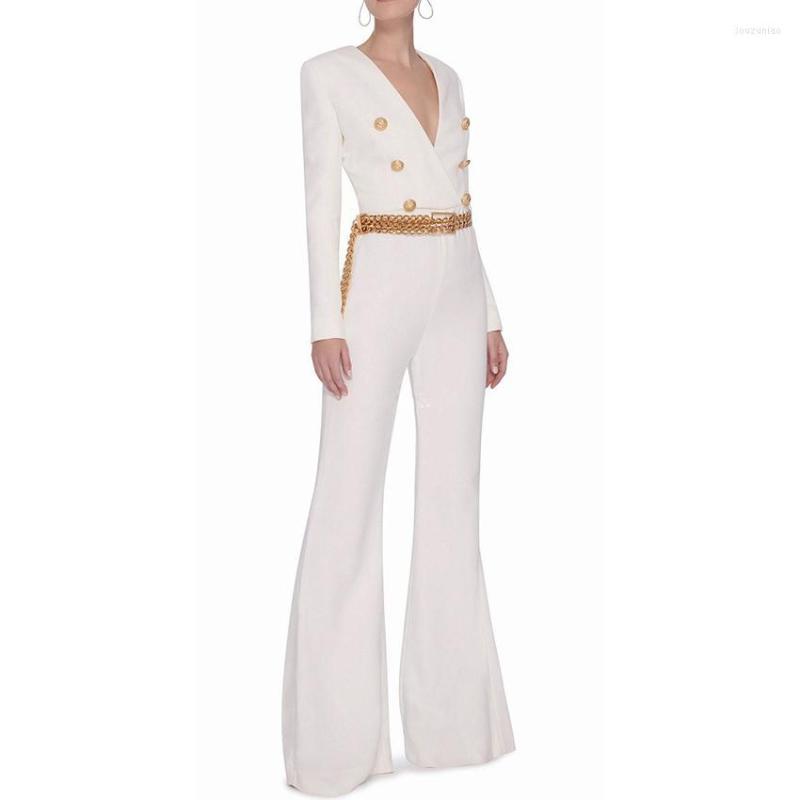 Women' Jumpsuits STREET Est HIGH Fashion 2022 Designer Jumpsuit Lion Buttons Double Breasted Boot Cut Flare Rompers, Picture shown
Women' Jumpsuits STREET Est HIGH Fashion 2022 Designer Jumpsuit Lion Buttons Double Breasted Boot Cut Flare Rompers, Picture shown