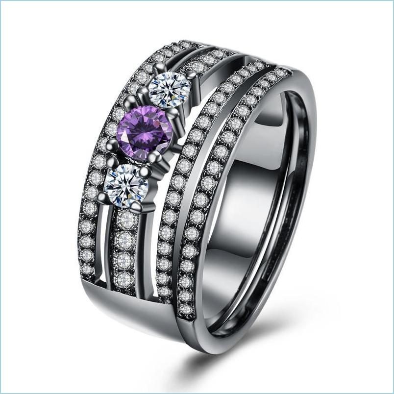 Cluster Rings Cluster Rings Vintage Purple And White Cubic Zirconia Ring For Women Black Gun Plated Size 5 6 7 8 9 R2124 Drop Delive Dhuki
Cluster Rings Cluster Rings Vintage Purple And White Cubic Zirconia Ring For Women Black Gun Plated Size 5 6 7 8 9 R2124 Drop Delive Dhuki