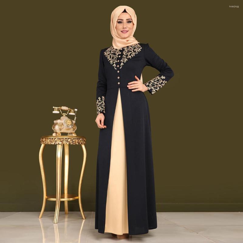 Ethnic Clothing Muslim Retro Women Dresses Abaya Fashion Stitching O-Neck Middle East Caftans Islamic Turkey Arabic Oman Femme Elegant Robe
Ethnic Clothing Muslim Retro Women Dresses Abaya Fashion Stitching O-Neck Middle East Caftans Islamic Turkey Arabic Oman Femme Elegant Robe