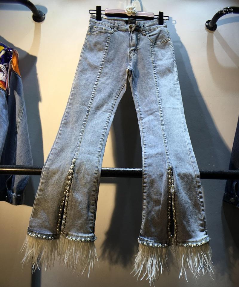 Women' Jeans Women' European 2022 Autumn Heavy Diamond Beads High Waist Skinny Denim Pants Feather Stitching Flare Trousers, Light blue
Women' Jeans Women' European 2022 Autumn Heavy Diamond Beads High Waist Skinny Denim Pants Feather Stitching Flare Trousers, Light blue