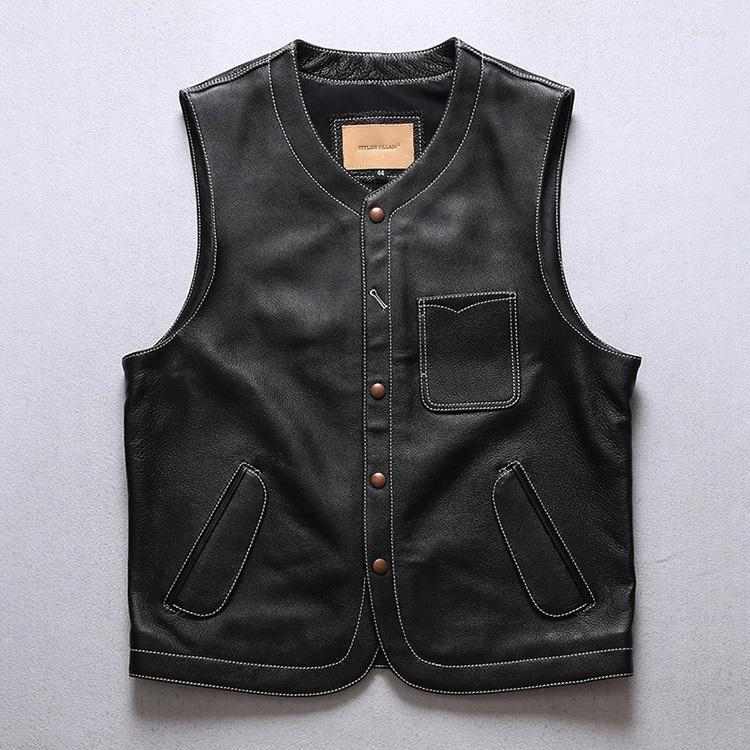 Men' Vests Vintage Japanese Casual Real Cowhide Leather Vest Mens Genuine Motorcycle Biker Black Waistcoat
Men' Vests Vintage Japanese Casual Real Cowhide Leather Vest Mens Genuine Motorcycle Biker Black Waistcoat