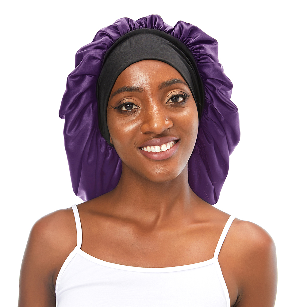 Extra Long Satin Bonnet for Women Silky Sleep Cap Double Layer Long Hair Bonnets Braids Curly Soft Elastic Band Quality