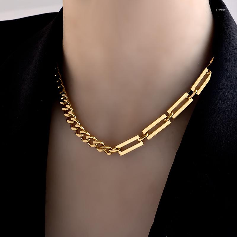 Chains Danymia Chunky Stitching Stainless Steel Cuban Link Chain For Women Punk Hiphop Jewelry On The Neck Streetwear Accessories 2022
Chains Danymia Chunky Stitching Stainless Steel Cuban Link Chain For Women Punk Hiphop Jewelry On The Neck Streetwear Accessories 2022