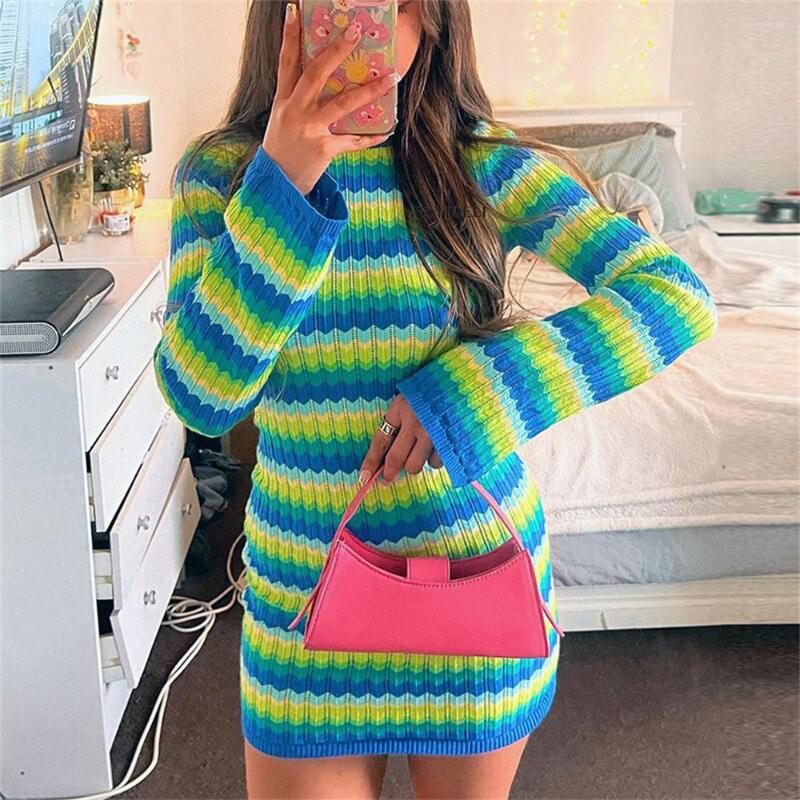 Casual Dresses Stripe Knit Women Beach Dress Bodycon Backless Long Sleeve Summer Holiday Sexy, Green
Casual Dresses Stripe Knit Women Beach Dress Bodycon Backless Long Sleeve Summer Holiday Sexy, Green