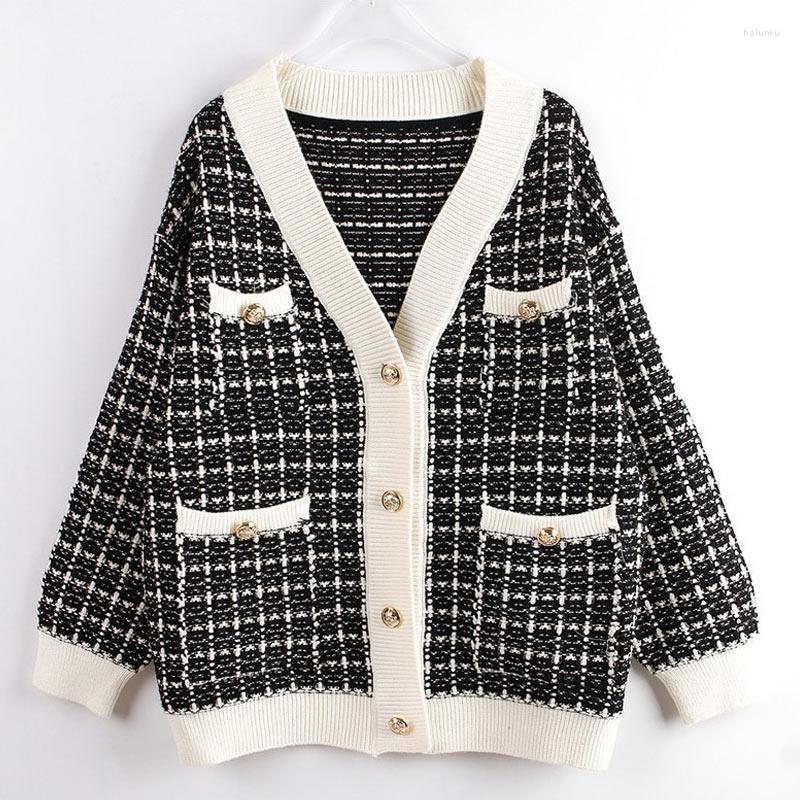 Women's Knits Women's V-neck Plaid Cardigan Loose Knitted Fashion Button Single Breasted Ladies Sweater Coat 2022 Autumn Winter Zip-up, Hfa9430-we
Women's Knits Women's V-neck Plaid Cardigan Loose Knitted Fashion Button Single Breasted Ladies Sweater Coat 2022 Autumn Winter Zip-up, Hfa9430-we