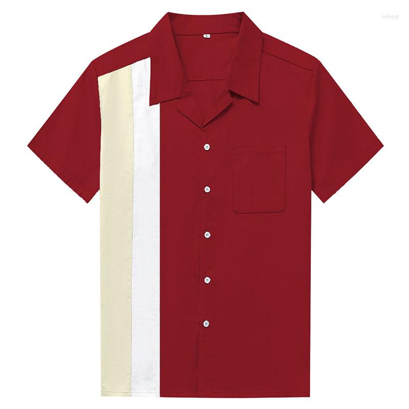 Men's Casual Shirts Vertical Striped Rockabilly Shirt Men Retro Button-Down Dress Cotton Short Sleeve Hombre Bowling Men's Vintage, Red-beige
Men's Casual Shirts Vertical Striped Rockabilly Shirt Men Retro Button-Down Dress Cotton Short Sleeve Hombre Bowling Men's Vintage, Red-beige