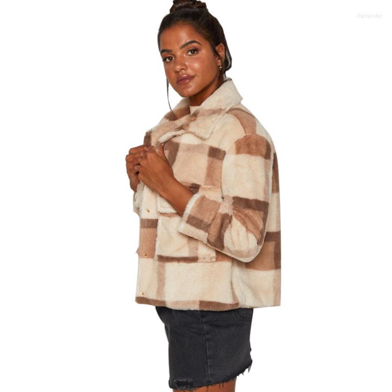 Women' Fur Cozy Faux Lambswool Fleece Jackets Autumn Winter Warm Jacket Women Casual Coats Ladies Loose Pocket Outerwear, Lattice
Women' Fur Cozy Faux Lambswool Fleece Jackets Autumn Winter Warm Jacket Women Casual Coats Ladies Loose Pocket Outerwear, Lattice