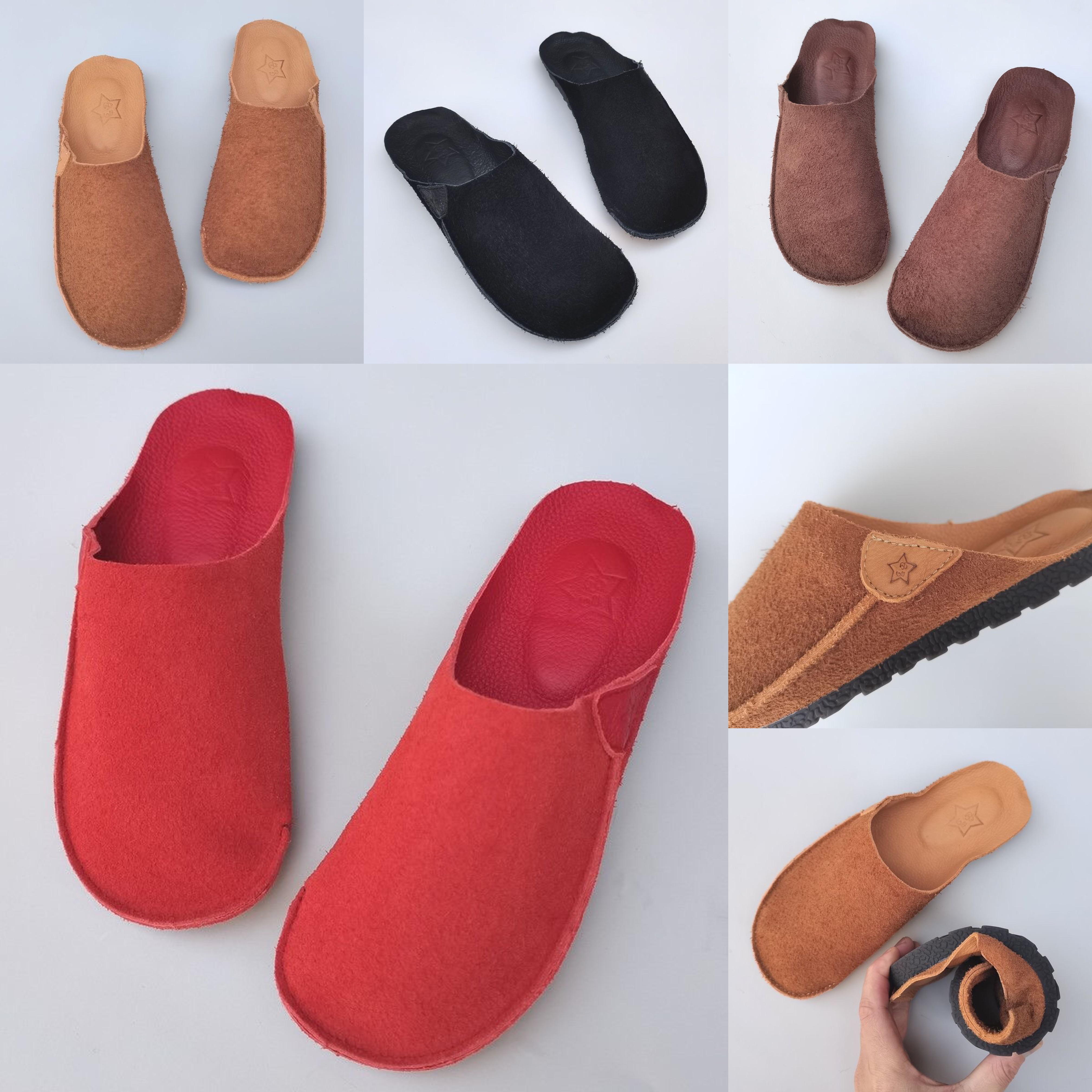 Handmade shoes Light breathable women's slippers Small design retro casual art Baotou half slippers
