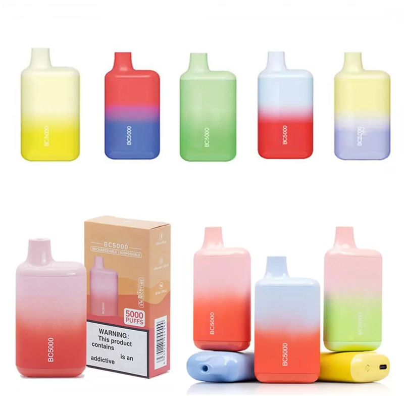 Elf BC5000 5000 Puffs Disposable E Cigarettes Type-C Rechargeable Vape Bar 650mAh Battery 13ml Pre-filled Cartridges Vapes 24 Colors
Elf BC5000 5000 Puffs Disposable E Cigarettes Type-C Rechargeable Vape Bar 650mAh Battery 13ml Pre-filled Cartridges Vapes 24 Colors