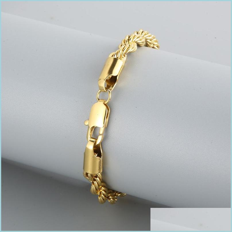 Chain 316L Stainless Steel Rope Chain Bracelet Titanium 18K Gold Plated Bangle Drop Delivery 2022 Jewelry Bracelets Dhkpx
Chain 316L Stainless Steel Rope Chain Bracelet Titanium 18K Gold Plated Bangle Drop Delivery 2022 Jewelry Bracelets Dhkpx