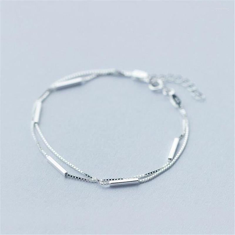 Link Bracelets Silver Color Simple Double Layer Charm Bracelet & Bangle For Women Fashion Jewelry Wedding Party Gift Sl009
Link Bracelets Silver Color Simple Double Layer Charm Bracelet & Bangle For Women Fashion Jewelry Wedding Party Gift Sl009