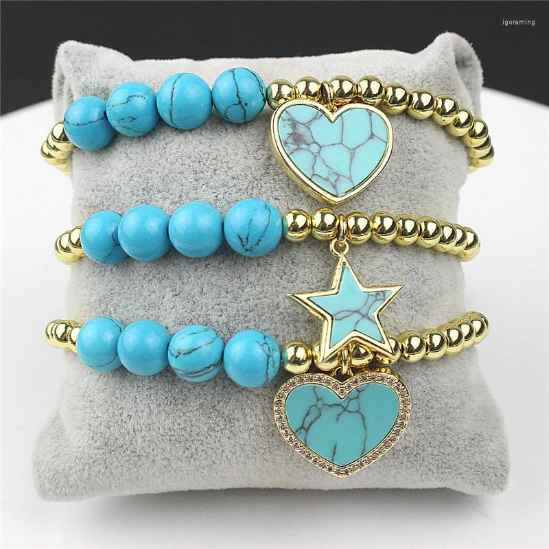 Link Bracelets 10pcs/lot Arrival Stone Bracelet Turquoise Heart/star Shape Pendant With Stone/copper Beads Jewelry Wholesale
Link Bracelets 10pcs/lot Arrival Stone Bracelet Turquoise Heart/star Shape Pendant With Stone/copper Beads Jewelry Wholesale