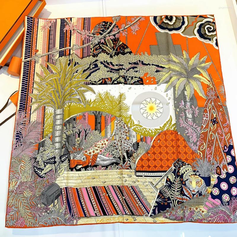 Scarves Twill Silk Scarf Women 90cm Printed Shawls Foulard Bandana Handmade Curled Square Head Hijab
Scarves Twill Silk Scarf Women 90cm Printed Shawls Foulard Bandana Handmade Curled Square Head Hijab