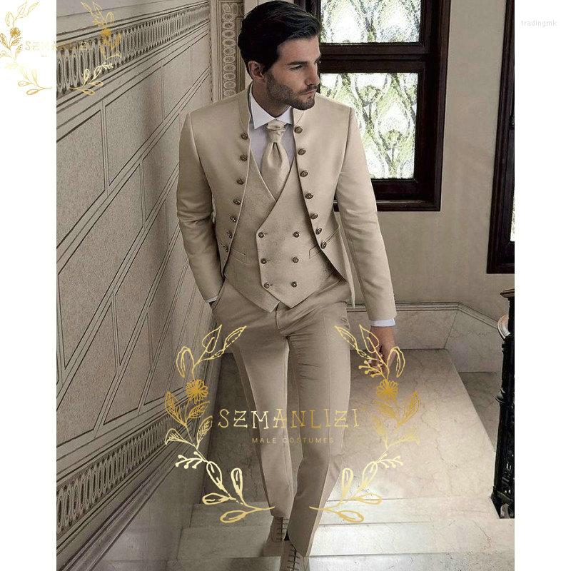Men's Suits SZMANLIZI 2022 Terno Slim Fit Custom Made Groomsmen Beige Wedding For Men Groom Tuxedos 3 Piece Stand Collar Mens, Pink
Men's Suits SZMANLIZI 2022 Terno Slim Fit Custom Made Groomsmen Beige Wedding For Men Groom Tuxedos 3 Piece Stand Collar Mens, Pink