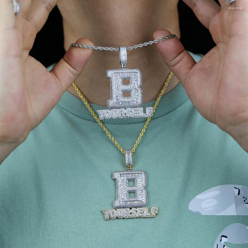 Chains Drop Ship Men Hip Hop Necklace Jewelry With Full White Cz Pave Letter B YOURSELF Pendant Long Rope Chain Plate Gold Silver Color
Chains Drop Ship Men Hip Hop Necklace Jewelry With Full White Cz Pave Letter B YOURSELF Pendant Long Rope Chain Plate Gold Silver Color