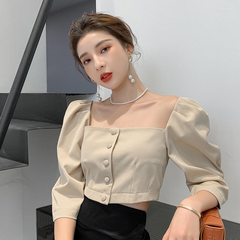 Women' Blouses 2022 Korean Woman Shirt Spring Autumn Vintage Puff Sleeve Sexy Square Collar Solid Femme Three Quarter Shirts, Khaki
Women' Blouses 2022 Korean Woman Shirt Spring Autumn Vintage Puff Sleeve Sexy Square Collar Solid Femme Three Quarter Shirts, Khaki