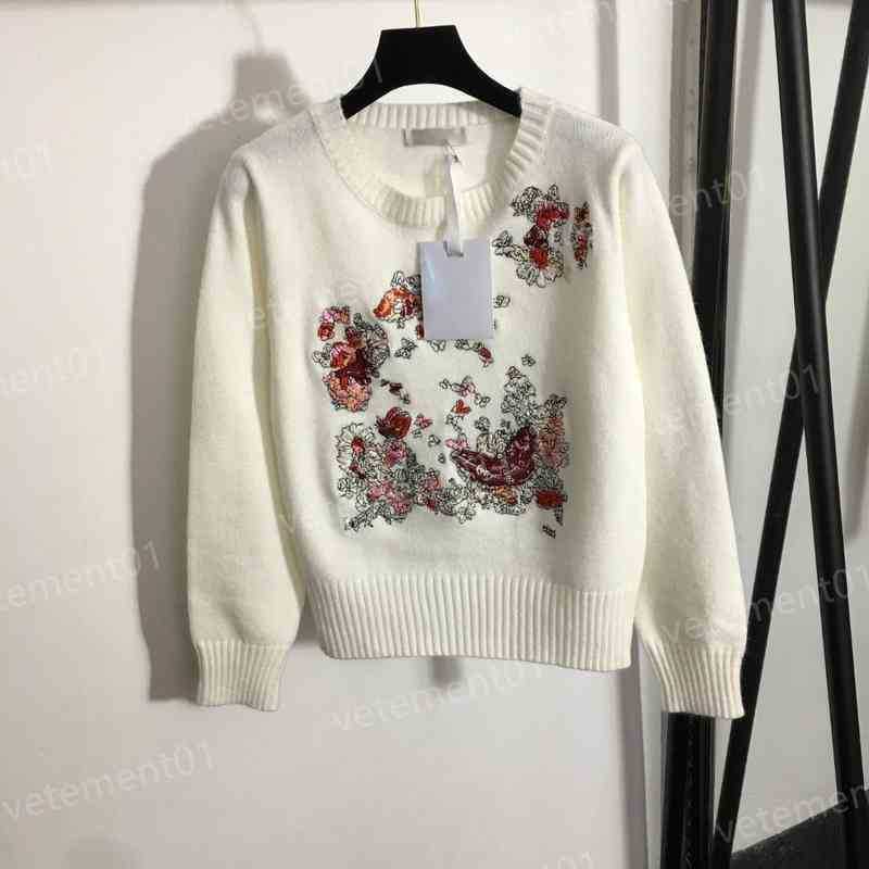 Luxury Womens Sweaters Butterfly Flower Embroidered Pullover Crewneck Long Sleeve Sweater High Quality Tops Fashion Designer Women Sweater
Luxury Womens Sweaters Butterfly Flower Embroidered Pullover Crewneck Long Sleeve Sweater High Quality Tops Fashion Designer Women Sweater
