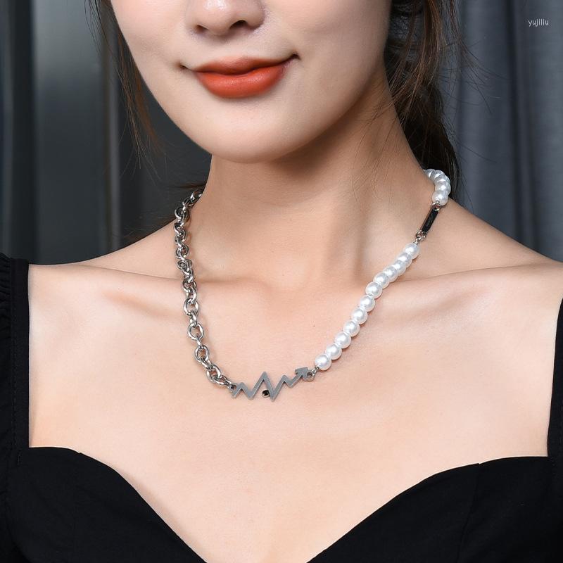 Choker Simple Strand Beads Pearl Necklace Hip Hop Titanium Steel Short Chains Heartbeat Necklaces For Women Accessories
Choker Simple Strand Beads Pearl Necklace Hip Hop Titanium Steel Short Chains Heartbeat Necklaces For Women Accessories