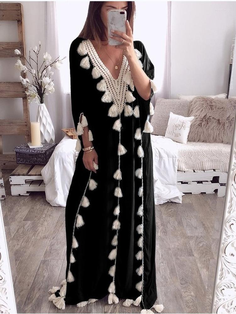 Ethnic Clothing Dubai Turkey Muslim Abaya Dress Women Boho Summer Tassel Moroccan Kaftan Sundress Islamic Long Dresses Ropa Robes
Ethnic Clothing Dubai Turkey Muslim Abaya Dress Women Boho Summer Tassel Moroccan Kaftan Sundress Islamic Long Dresses Ropa Robes