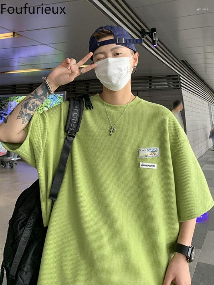 Men' T Shirts Foufurieux Waffle Short Sleeve Label T-shirt Men' Summer Clothes Loose Oversize Graphic High Street Men Clothing, Grey single logo
Men' T Shirts Foufurieux Waffle Short Sleeve Label T-shirt Men' Summer Clothes Loose Oversize Graphic High Street Men Clothing, Grey single logo