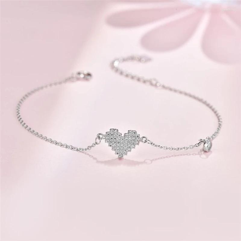 Link Bracelets Silver Color Crystal Heart Bead Charm Friendship Bracelet &Bangle For Women Wedding Statement Jewelry Accessories SL094
Link Bracelets Silver Color Crystal Heart Bead Charm Friendship Bracelet &Bangle For Women Wedding Statement Jewelry Accessories SL094