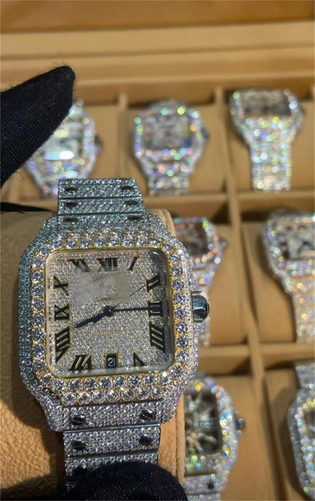 luxury mens watches moissanite Mosang stone diamond watch movement watches for men TOP montre de luxe wristwatch Mechanical automatic 904L 010, Black
luxury mens watches moissanite Mosang stone diamond watch movement watches for men TOP montre de luxe wristwatch Mechanical automatic 904L 010, Black