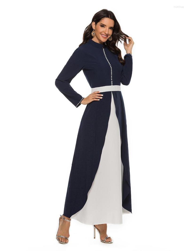 Ethnic Clothing Abaya Women Middle East Muslim Stand Collar Stitching Fashion Long Robe Islam Eid Kaftan Turkey Arabic Oman Lady Elegant
Ethnic Clothing Abaya Women Middle East Muslim Stand Collar Stitching Fashion Long Robe Islam Eid Kaftan Turkey Arabic Oman Lady Elegant