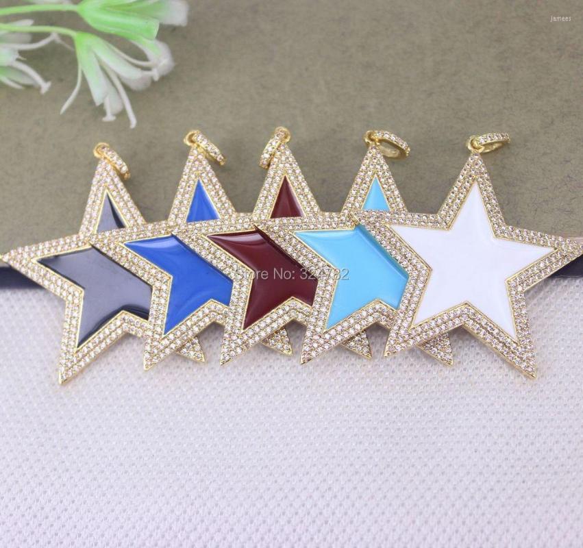 Pendant Necklaces 5pcs Gold Metal Copper Enamel Star Paved Cubic Zirconia Micro Pave CZ Beads For Jewelry Making
Pendant Necklaces 5pcs Gold Metal Copper Enamel Star Paved Cubic Zirconia Micro Pave CZ Beads For Jewelry Making