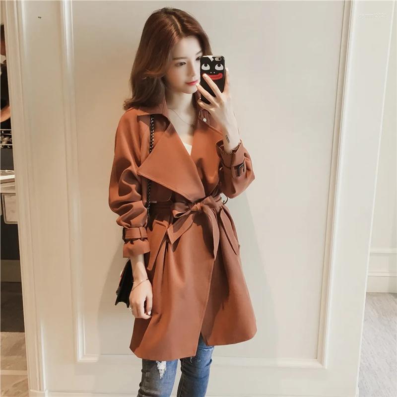 Women's Trench Coats Lining Coat Women 2022 Spring Autumn Korean Mid-Length Loose Windbreaker Women's Casual Suit Collar Jacket Lady, Khaki with lining 
Women's Trench Coats Lining Coat Women 2022 Spring Autumn Korean Mid-Length Loose Windbreaker Women's Casual Suit Collar Jacket Lady, Khaki with lining