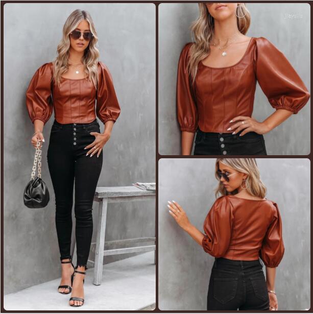 Women's Leather Europe And The United States Wind Bubble Sleeve Zipper PU Waist Women Small Shirt Sexy Round Collar Fashion Foreign Trad, Black
Women's Leather Europe And The United States Wind Bubble Sleeve Zipper PU Waist Women Small Shirt Sexy Round Collar Fashion Foreign Trad, Black