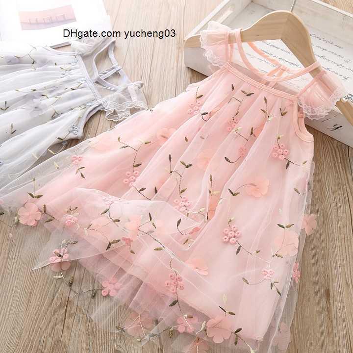 Dress Girls Designer Summer Fashion Princess Dress Kids Trend Breathable Lace Mesh Flower Embroidered Dresses Child Clothing, Pink
Dress Girls Designer Summer Fashion Princess Dress Kids Trend Breathable Lace Mesh Flower Embroidered Dresses Child Clothing, Pink