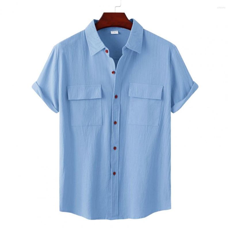 Men's Casual Shirts Men Shirt Cotton Linen Solid Color Single-breasted Short Sleeves Loose Type Flap Pockets Summer Tops Daily Clothes, Black
Men's Casual Shirts Men Shirt Cotton Linen Solid Color Single-breasted Short Sleeves Loose Type Flap Pockets Summer Tops Daily Clothes, Black