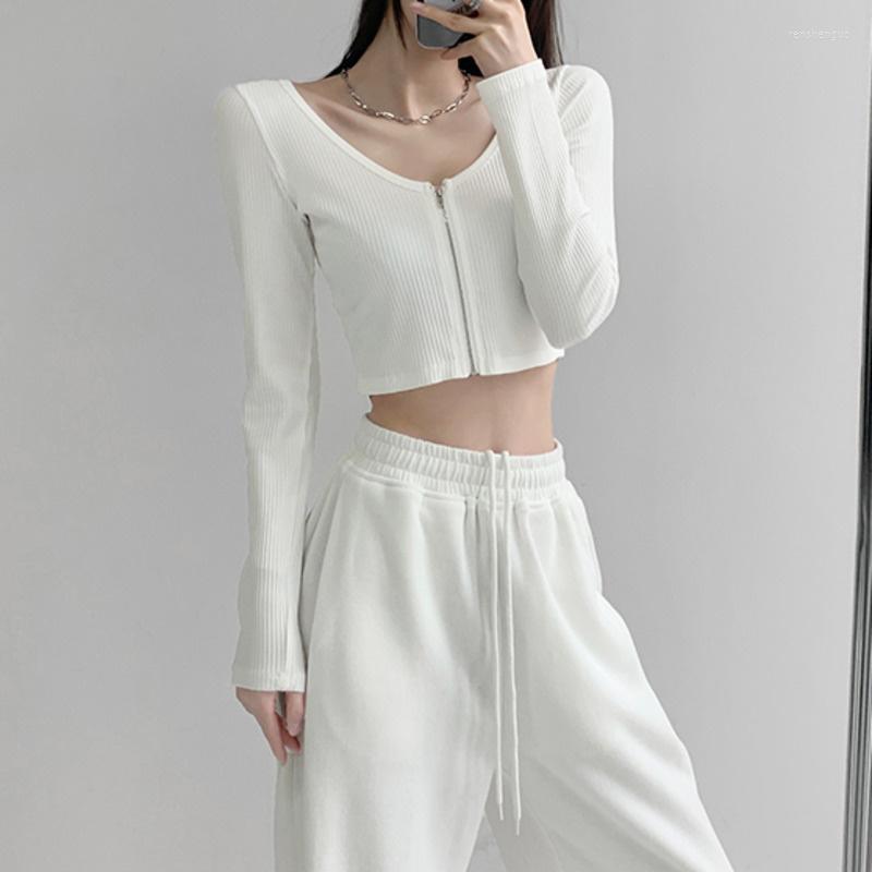 Women' Blouses TVVOVVIN Crew Neck Long Sleeve Slim Screw Thread Solid Color Tops Korean Zippers Open Navel Short Bottomed Cardigan Women, Black
Women' Blouses TVVOVVIN Crew Neck Long Sleeve Slim Screw Thread Solid Color Tops Korean Zippers Open Navel Short Bottomed Cardigan Women, Black