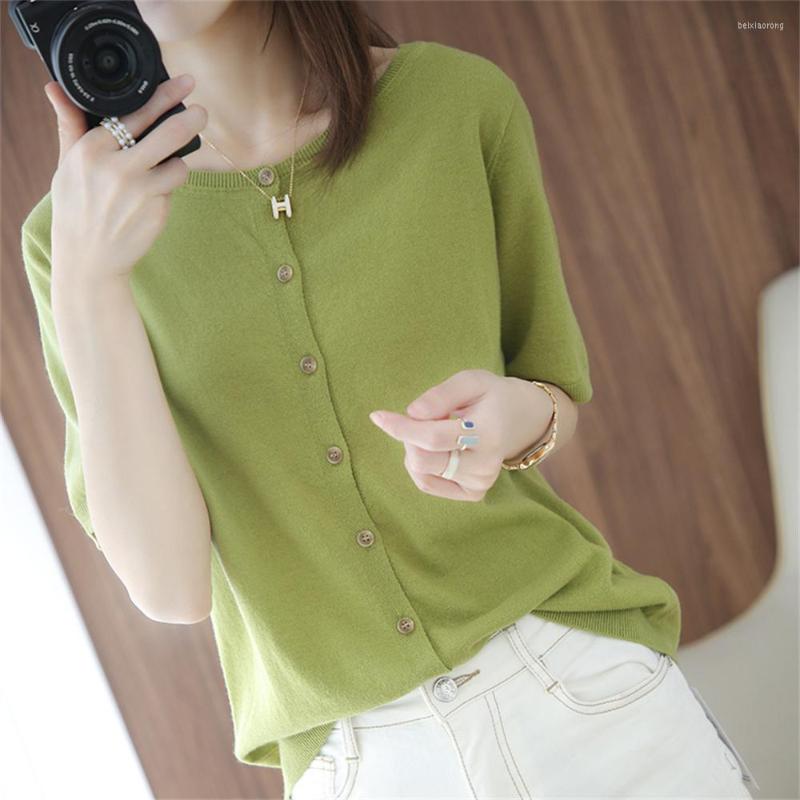 Women's Blouses 2022 Summer Women Knitted Blouse Shirt Short Sleeve Tops Femme Shirts, Green
Women's Blouses 2022 Summer Women Knitted Blouse Shirt Short Sleeve Tops Femme Shirts, Green