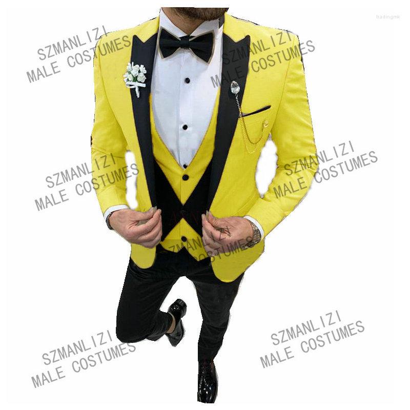 Men's Suits SZMANLIZI MALE COSTUMES Men Wedding 2022 Custom Made Slim Fit Yellow Party For Groom Tuxedos Jacket Vest Pants, Black
Men's Suits SZMANLIZI MALE COSTUMES Men Wedding 2022 Custom Made Slim Fit Yellow Party For Groom Tuxedos Jacket Vest Pants, Black