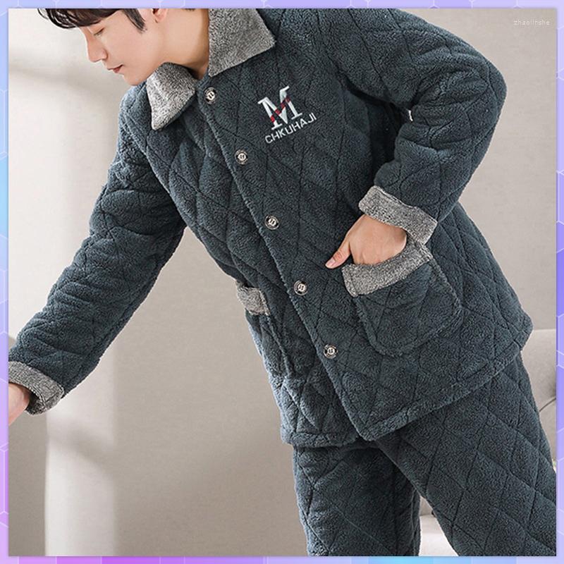 Men's Sleepwear Men's Pajamas Set Winter Warm Flannel Thicken Male Sets Long Sleeve Top Pant Leisure Home Clothes 2022
Men's Sleepwear Men's Pajamas Set Winter Warm Flannel Thicken Male Sets Long Sleeve Top Pant Leisure Home Clothes 2022