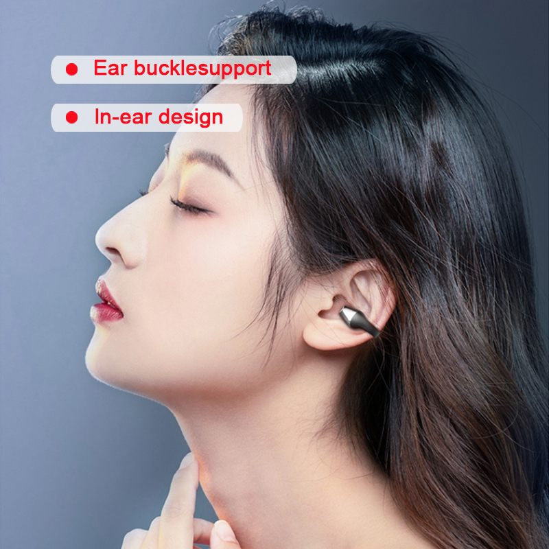 Headphones New Bone Conduction Bluetooth 5.2 Earclip Earrings Wireless Sports Ear Strap with Microphone