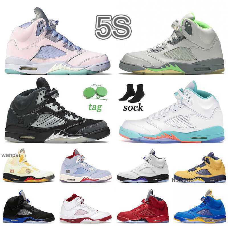 2026 Designer 5s Mens Vintage Jumpmna 5 Basketball Shoes Easter Shattered Backboard Fire Red Metallic Sliver Paris Michigan FAB Sail Beige S og designer shoes
