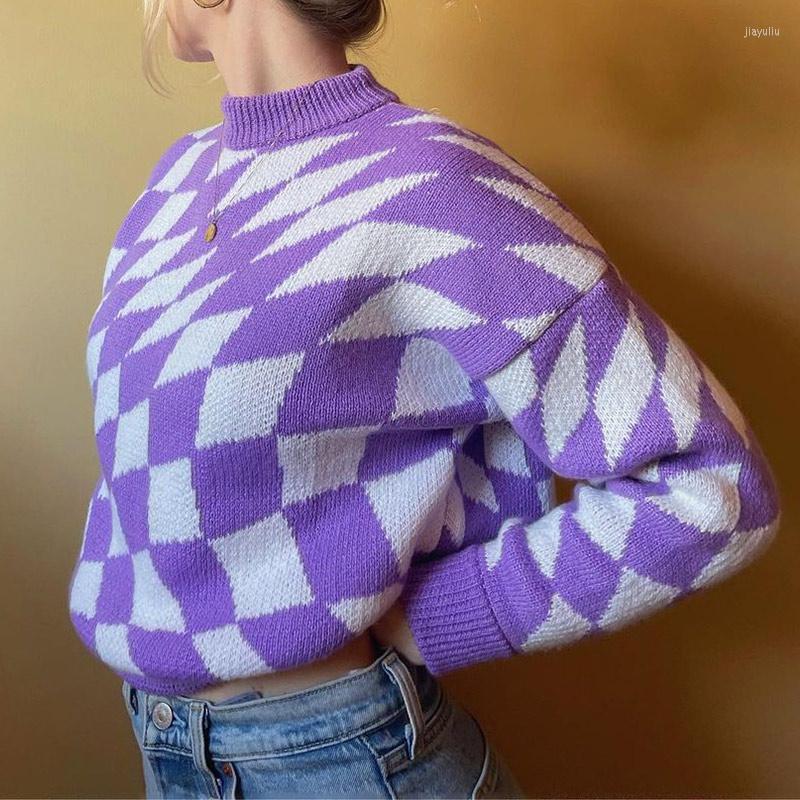 Women' Sweaters Plaid Knit Women' Sweater Autumn Winter O-Neck Loose Female Pullover Long Sleeve Streetwear Vintage Fashion Ladies Top, Purple
Women' Sweaters Plaid Knit Women' Sweater Autumn Winter O-Neck Loose Female Pullover Long Sleeve Streetwear Vintage Fashion Ladies Top, Purple