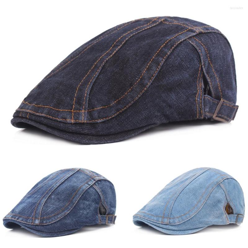 Berets Men High Quality Blue Denim Golf Driving Cap Adjustable Sboy Beret Hat HATCS0303, Dark blue
Berets Men High Quality Blue Denim Golf Driving Cap Adjustable Sboy Beret Hat HATCS0303, Dark blue