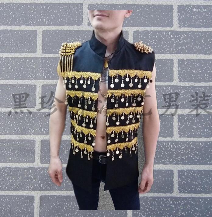 Men' Vests Original Colete Masculino Men Rock Vest Sequins Clothing Camiseta Personalized Singer Dance Stage Street Star Style Dress Black
Men' Vests Original Colete Masculino Men Rock Vest Sequins Clothing Camiseta Personalized Singer Dance Stage Street Star Style Dress Black