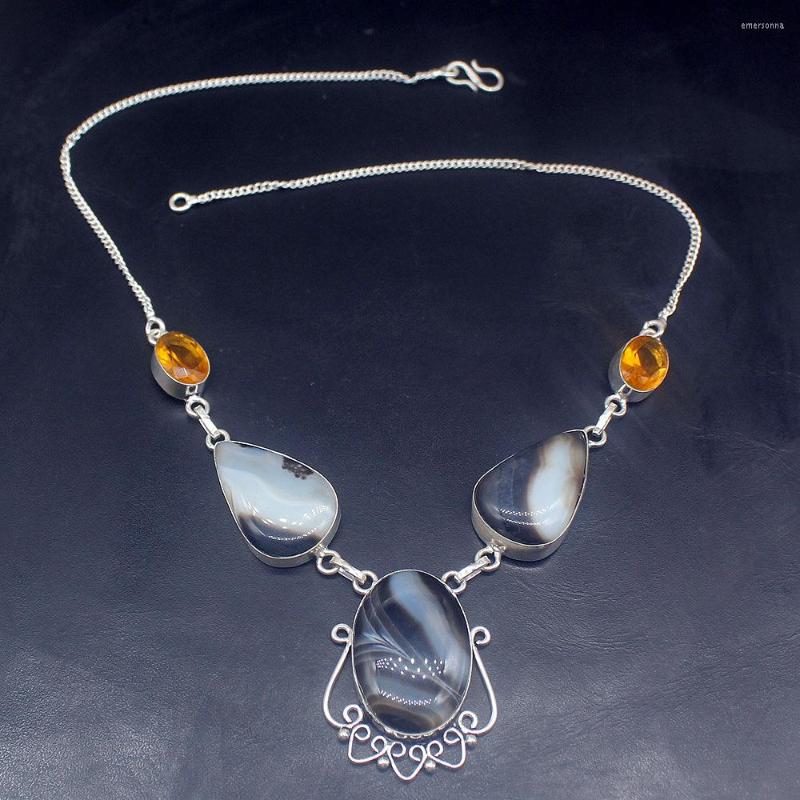 Chains Hermosa Jewelry Botswana Agate Honey Topaz Lovely Silver Color Chain Necklace For Women Ladies Gift 32cm 20225159
Chains Hermosa Jewelry Botswana Agate Honey Topaz Lovely Silver Color Chain Necklace For Women Ladies Gift 32cm 20225159