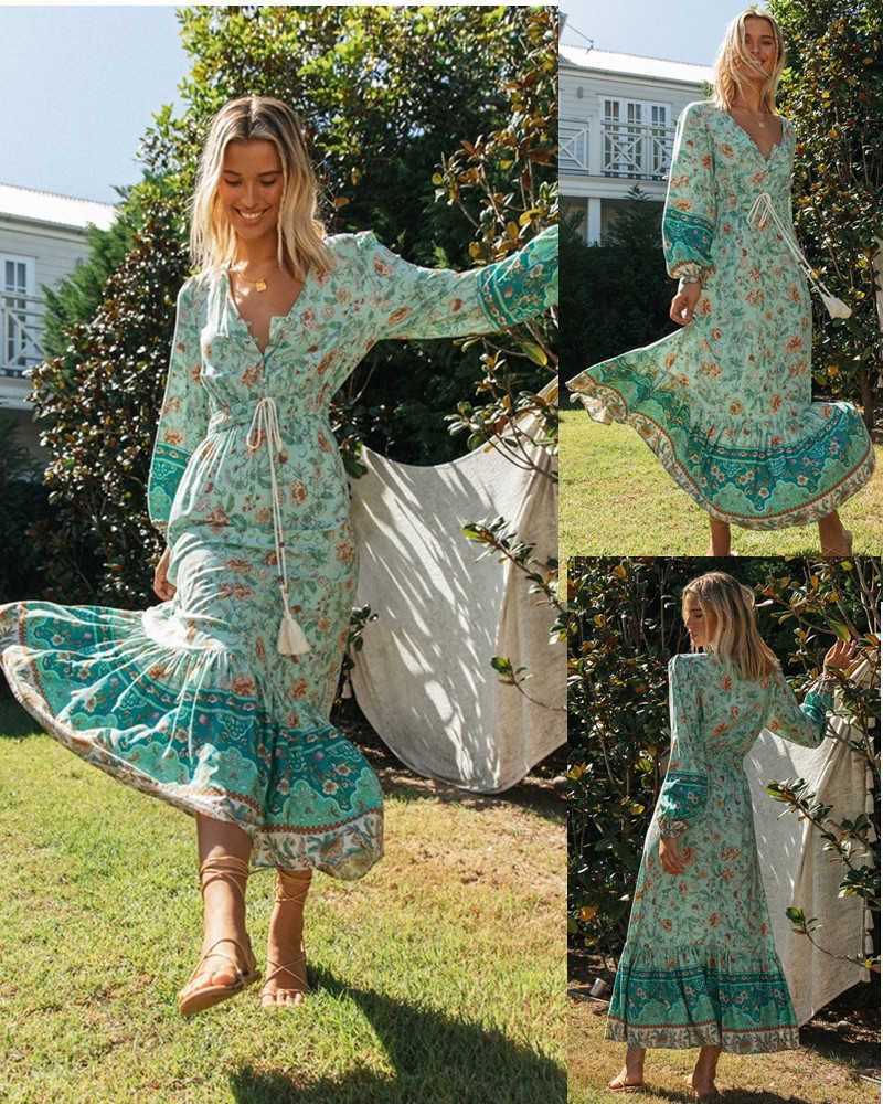 2022 Women's Autumn Winter Bohemian Fashion Print Long V-neck Dress Short skirt Jeans for ladies clothing, Green
2022 Women's Autumn Winter Bohemian Fashion Print Long V-neck Dress Short skirt Jeans for ladies clothing, Green