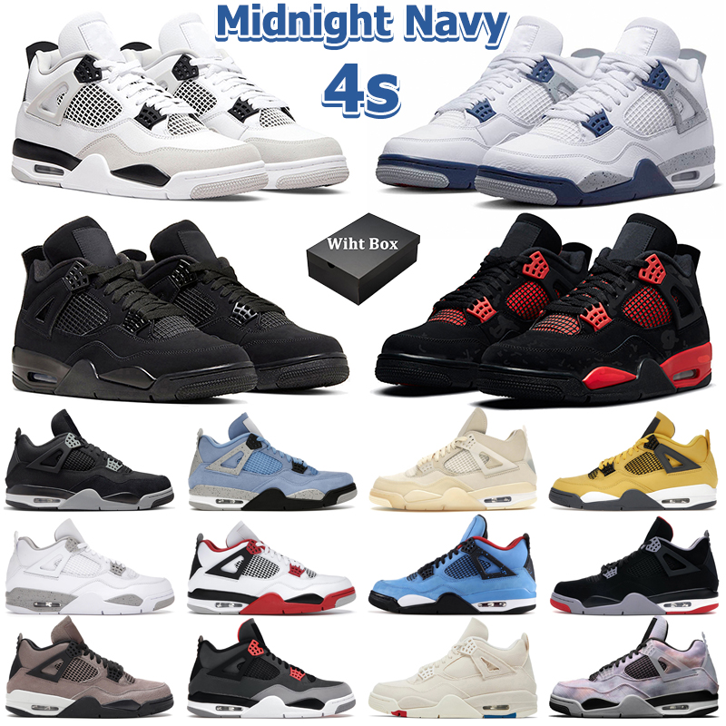 With Box 4 Retro Basketball Shoes Men Women 4s Midnight Navy Military Black Cat Red Thunder Lightning University Blue Sail Mens Trainers Outdoor Sports Sneakers, 29
With Box 4 Retro Basketball Shoes Men Women 4s Midnight Navy Military Black Cat Red Thunder Lightning University Blue Sail Mens Trainers Outdoor Sports Sneakers, 29